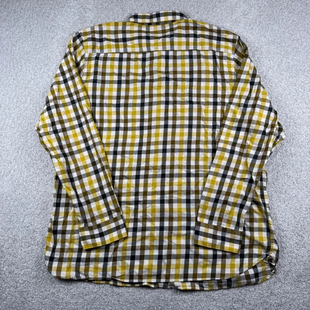 The North Face Button Down Mens XXL Yellow Plaid Long Sleeve Shirt